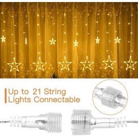 GlobaLink LED Fairy Light Curtain, 8 Modes with Plug for Indoor/Outdoor Party, Wedding, Garden, Room Decoration: Warm White