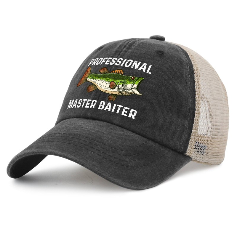 Professional Master Baiter Trucker Hat Men Funny Mesh Baseball Cap