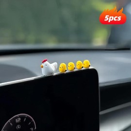 Cute Chicken Design Car Ornament, Car Dashboard Decoration, Car Interior Decorative Accessories for Car Center Console, Rearview Mirror