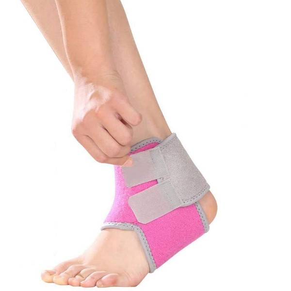 Qchomee 1 Pair Girls Boys Ankle Support Brace Compression Neoprene Ankle Strap Foot Wrap Protector for Strains Sprains Arthritis Ankle Tendon Pain Relief Exercises, Basketball,Ski, Cycling, Running