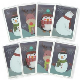 MIJOMA Set of 8 Hand Warmers for Bending, Reusable Pocket Warmers for Children and Adults, Heat Bending Cushion with Trendy Motifs, for Cold Days on the Go (Frosty Friends, 9.5 x 6.8 cm)