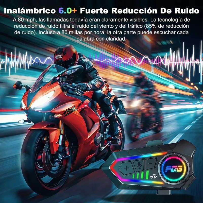 Intercomunicador Casco Bluetooth Para Moto Y10-max 2pcs