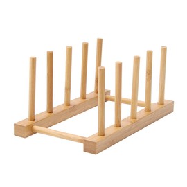 Kunovo Bamboo Dish Rack,pot lid/plate/cutting board organizer for kitchen cabinets,bottle drying holder… (4G)