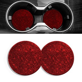 Lotsdonxia 2 Sets of Rhinestone-Adorned Car Cup MatSparkling Bling Car Mats丨Universal, Non-Slip Inserts for Car Cup Holders, Suitable for Cars, Kitchens, Home Offices-7cm（B）