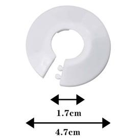 8 PCS White Plastic Radiator Pipe Covers - 15mm Pipe Collars, Water Pipe Covers, Durable PVC Radiator Pipe Covers, Easy Installation, Decorative Pipe Covers for Home