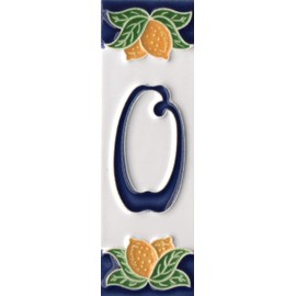 Italian Ceramic Numbers & Letters Lemon House Numbers Tile Size 10cm x 3.5cm (0)