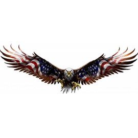 AJ's Signs & Apparel 48" Patriotic American Eagle Spread Wings Vinyl Sticker | Cars Trucks Vans Walls Laptop