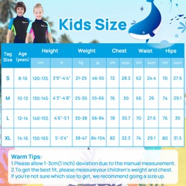 Wetsuit for Girls 2.5mm Neoprene Shorty Thermal One-Pieces Wet Suit Swimsuits, Wetsuits for Surfing,Snorkeling,Canoeing,Spearfishing, Wetsuits for Kids Youth