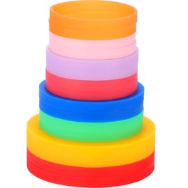16 Pieces Rolling Pin Guide Ring Spacer Bands Thickness Rings Flexible Silicone Slip On Baking Accessories Fit for 1.6 Inch Wide Dough Rollers (0.4/0.2/0.08/0.04 Inch in Thickness), 8 Colors
