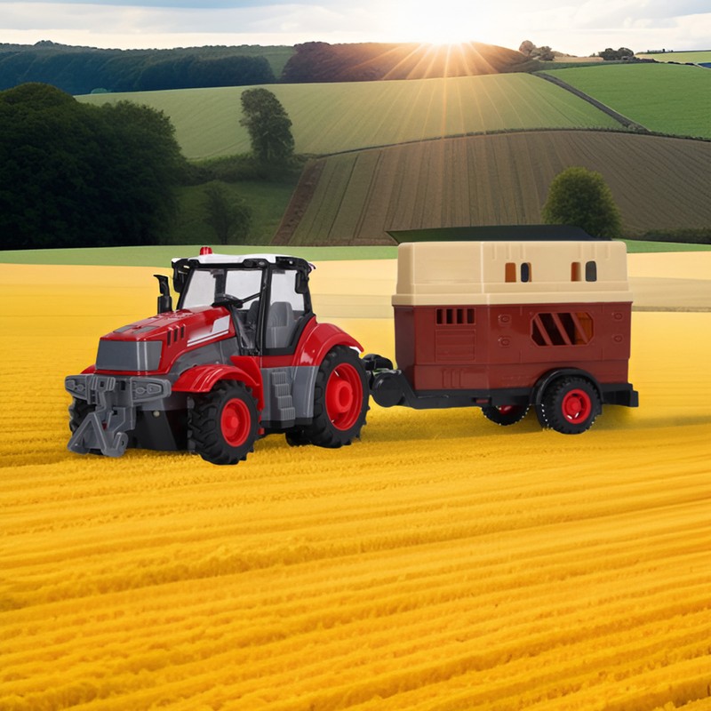 RC Farm Tractor Toy Educational Rechargeable Remote Control Electronic Farm