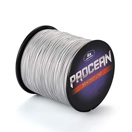 Procean 100% PE 4 & 8 Strands Braided Fishing Line, 6-300 LB Sensitive Braided Lines, Super Performance and Cost-Effective (Grey, 200LB(90Kg) 0.75mm-328Yds(8Strands))