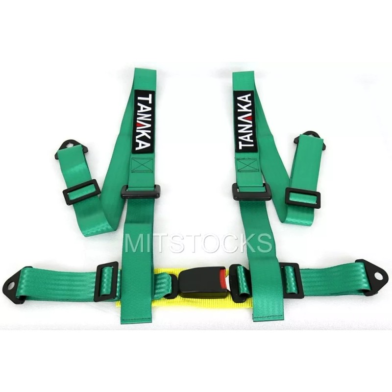 TANAKA 2 X TANAKA UNIVERSAL GREEN 4 POINT BUCKLE RACING