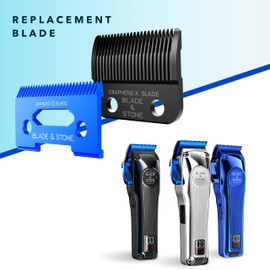 Blade & Stone™ Replacement Clipper Blade - Diamond-S™ Blade - Micro-Gap™ Technology - Graphene-X™ - Fits Blade & Stone™ Cordless Clippers and Most Popular Barber (Regular Replacement Blade)