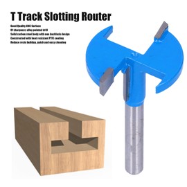 Broca de Ranuradora Recta, Ranura para Panel de Listones de Vástago de 1/4 pulg. Formación de Enrutadores de Riel en T Resistencia al Desgaste de Herramientas de Carpintería para MDF