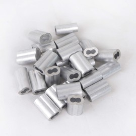 HIGOOD Aluminum Crimping Loop Sleeve for 3/16" Diameter Wire Rope and Cable (3/16" 25PCS).