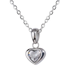 LuckyLy Juego de Joyería para Mujer Corazón con Zirconia Cúbica, Set de Collar y Aretes Acero Inoxidable Color Plata – Regalos para Mujer Navidad, San Valentín y Día de Madres, Modelo Dalia Plata