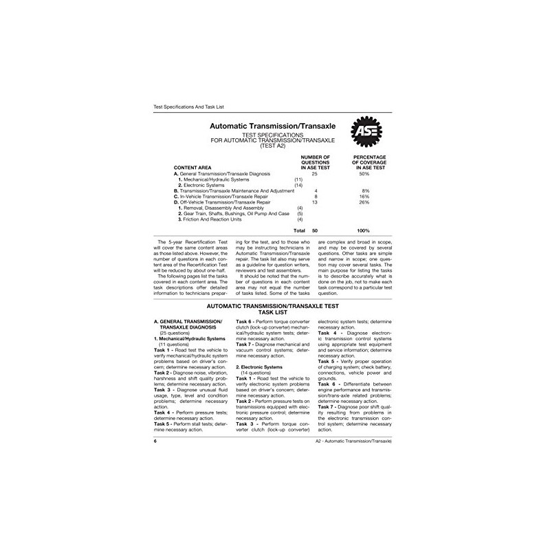 ASE Test Preparation - A2 Automatic Transmission / Transaxle (Motor