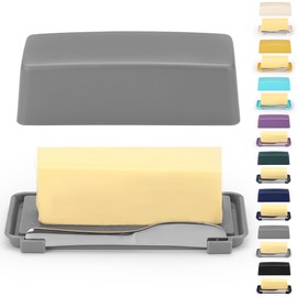 Butter Dish With Lid For Countertop, Kyraton Butter Crock With Stainless Steel Multipurpose Butter Knife, Butter Container, Kitchen Gift For Wife, Mother