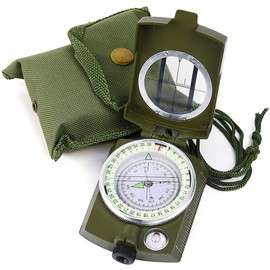 PIQIUQIU Military Marching Compass, Professional Pocket Compass with Carry Strap for Hunting, Hiking and Outdoor Camping, Waterproof and Shockproof