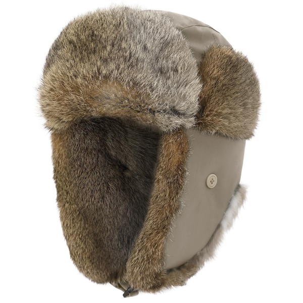 Harssidanzar Rabbit Fur Aviator Hats for Men and Women Waterproof