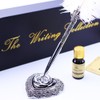 Featty Gifts Natural White Ostrich Plume Dip Quill Pen Set,Retro
