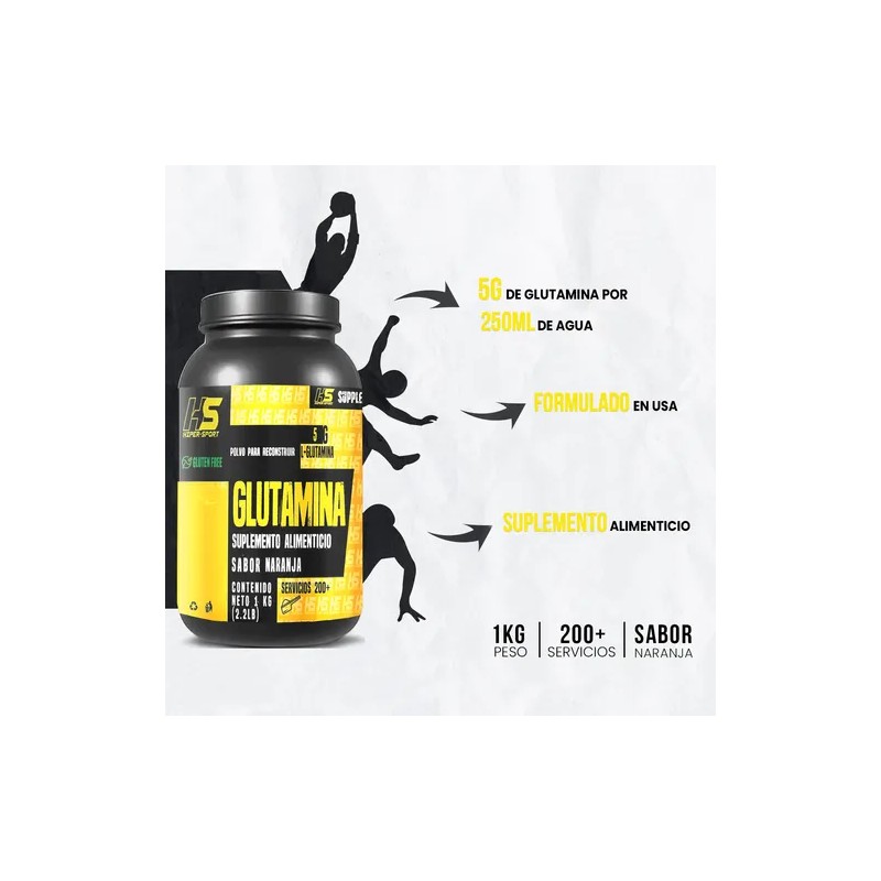 Suplemento En Polvo Glutamina Hiper Sport 1kg Varios Sabores