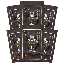 Black Soybean Black Vinegar Black Round 62 Tablets, Set of 6 Bags, Japanese Black Vinegar, Black Soybeans, Black Vinegar (Approx. 6 Months Supply)