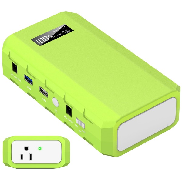 Portable Power Station with AC Outlet, Powkey 65W/110V External Battery Pack 24000mAh/88.8Wh Power Pack, Portable Power Source Supply Backup for Outdoor Tent Camping Home Office