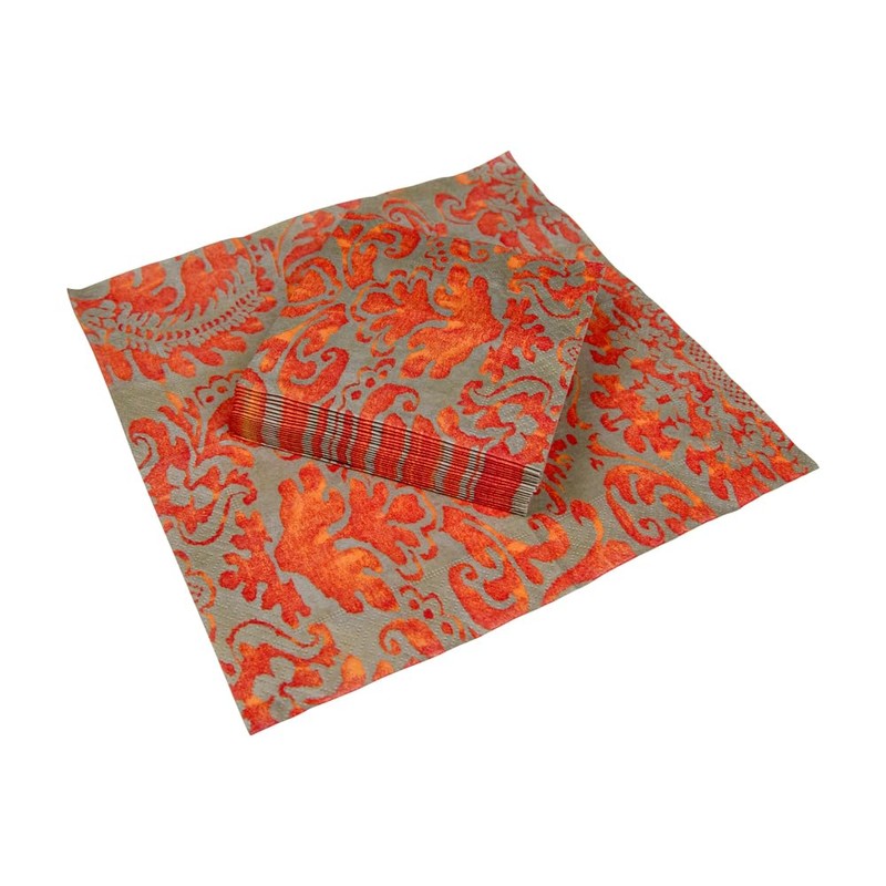 Caspari Palazzo Paper Party Cocktail Napkins in Coral, 20 Per