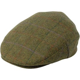Gamble & Gunn York Flat Cap Made From Finest Green British Tweed From Abraham Moon Founded 1837, Green