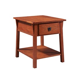 Leick Home 9066-SC Mission Locking Drawer Secret Compartment Side Table, Russet