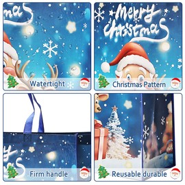 Jumbo Size Christmas Tote Bags: 2pcs Non-woven Fabric Gift Bags Christmas Shopping Bags Large 60 x 55 x 20cm for Gift Wrapping Delivering