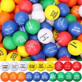 Motivational Stress Balls Colorful Small Foam Balls Anxiety Relief Toys Relieve Inspire Hand Exercise Toys Funny Stress Relief Gifts for Kids Adults Teams Motivating Encouraging (Inspiring,300 Pcs)