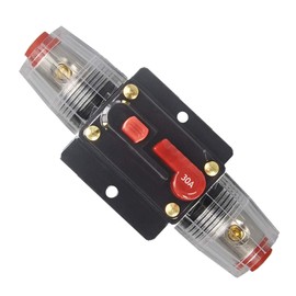 WOHHOM 30A 40A 50A 60A 80A 100A 150A Audio Circuit Breaker Auto Car Stereo Inline Fuse Holders Inverter, Manual Reset 12V-24V DC for Automotive Marine Boat Audio System Protection (30A)