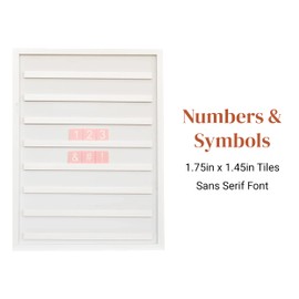 30 Premium Numbers and Symbols for Tile Board - No Letters and Letter Board - Wooden Numbers for School and Teaching Letter Board - Tile Crossword Pieces by Stiles, Pink