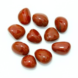 Namzi Brazilian Polished Natural Red Jasper Crystal, Tumbled Polished Stones for Decoration, Healing Crystals Gemstone Quartz Bulk for Wicca, Energy, Witchcraft Supplies, Chakra Stones (10 PCE)