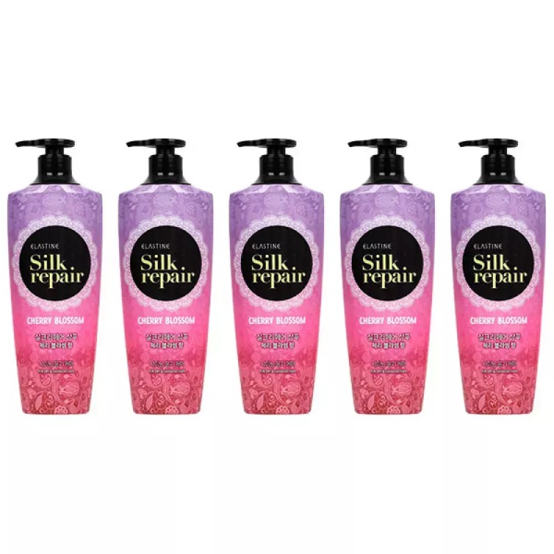 Elastine 엘라스틴 실크리페어 샴푸 체리블라섬향, 550ml, 5개 Elastin Silk Repair