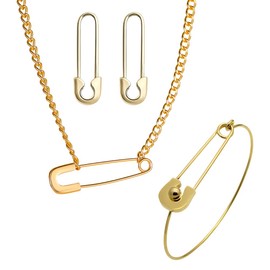 Safety Pin Bracelet Safety Pin Necklace Mental Health Silver Safety Pin Earrings Minimalist Safety Pin Necklace Safety Pin Jewerly Jewelry Gifts