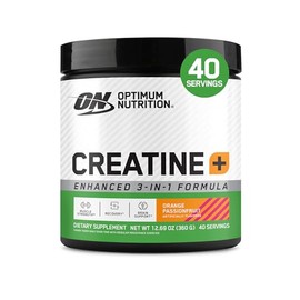 Optimum Nutrition Monohidrato de creatina en polvo, mezcla de creatina con sabor a fruta de la pasin de naranja con electrolitos para hidratacin,...  