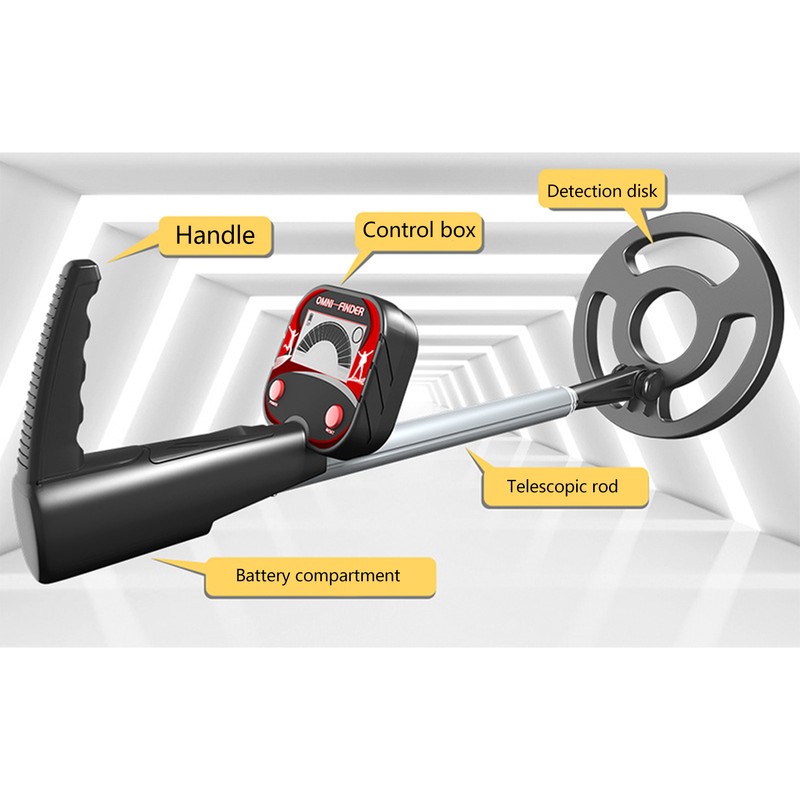 Metal Detector Foldable Length Adjustable High Sensitivity Lightweight Handheld Metal