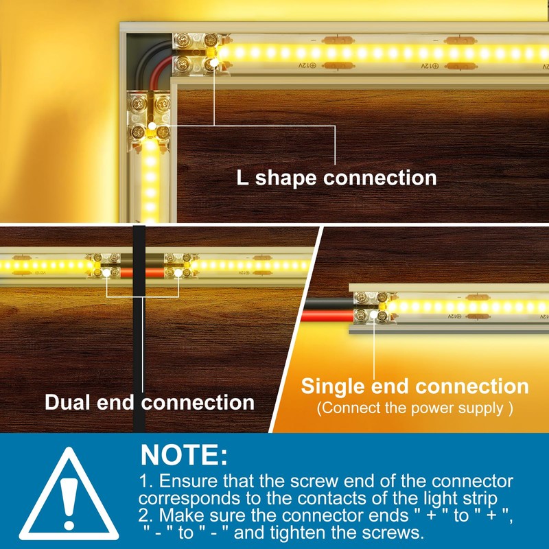 RGBZONE 15 Pcs 2-Pin 10mm LED Strip to Wire Connectors