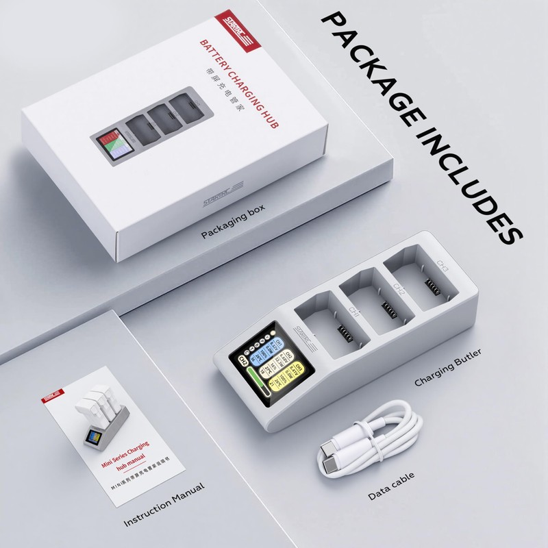 STARTRC Mini 5 Pro/4 Pro/3 Battery Charger Accessory with Display