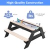 VYOMAMA Kids 3-in-1 Sand & Water Table, Wood Outdoor Convertible