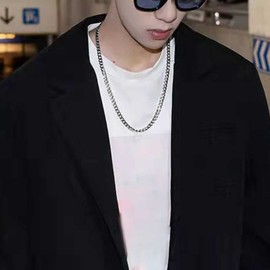 Necklace for Men Chunky Mens Necklace Chain Cuban Link Chain Dainty Gold/Black/Silver Chain Necklace for Men Christmas Gifts for Family Friend