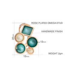 Bequem Ausgefallen Design Ohrringe Ohrstecker Schmuck für Damen (Stil 16 - Türkis und Weiß)