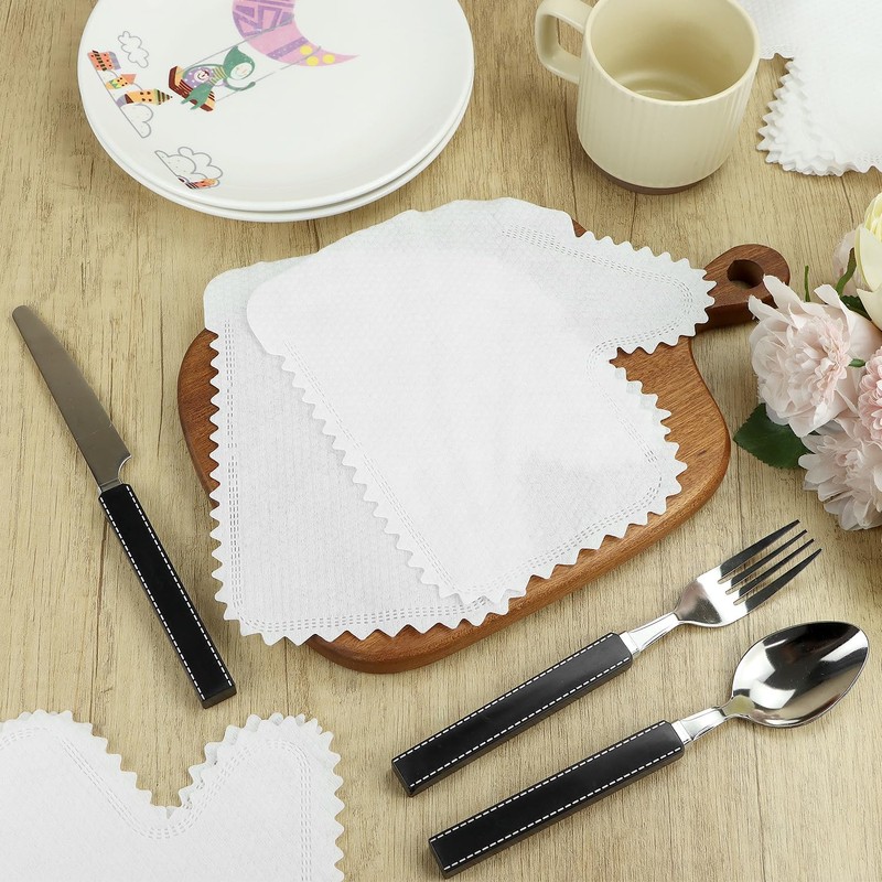 QWORK White Microfiber Dusting Gloves, 60 Pieces Dusting Mitt, Wipes