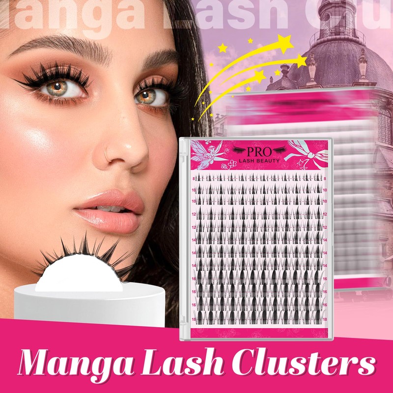 PROLASHBEAUTY Fairy Lash Clusters Invisible Band Manga Lashes for Daily
