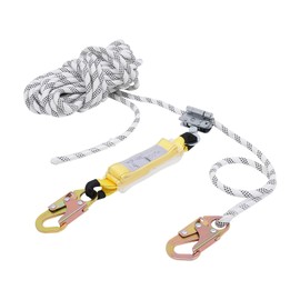 GMSLuu 25/50/100 ft Self Retracting Lifeline Lanyard Protect Safety Harness Fall Protection,Vertical Lifeline Assembly Safety Fall Arrester for Engineering Construction,Electrical Maintenance. (25ft)