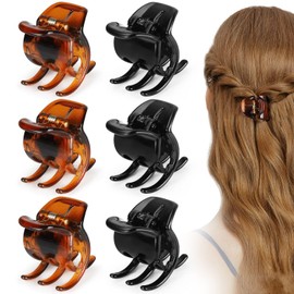WENJESO Black 1.4 inches (3.5 cm), High Ponytail Clip, Hair Secure, Small, Shark Clip, DIY Parts, Women's Hair Accessories, 6P