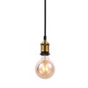 JING Vintage Pendant Light Fitting,Industrial Bronze Copper&Black Ceiling Rose,Braided Flex